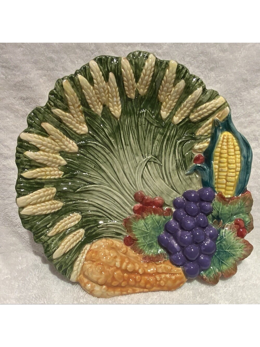 Vintage 1995 Fitz and Floyd Hand Painted Harvest Home 9 7/8” Serving Plate